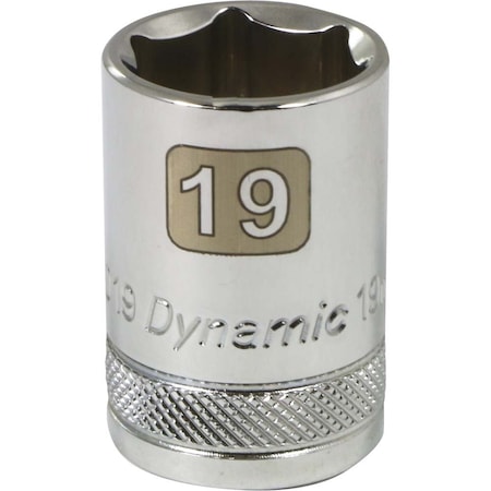 Dynamic 1/2" Drive, 19mm Metric Socket, 6 Points D016019